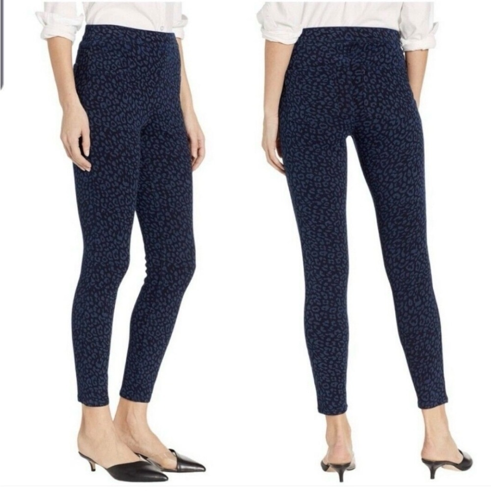 Spanx denim leopard ankle jean-ish leggings, large